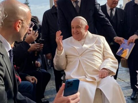 Lorenzo Festicini con Papa Francesco